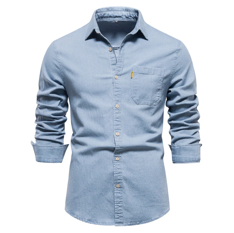 Chemise en jean homme – Chemise classique en denim pour look décontracté