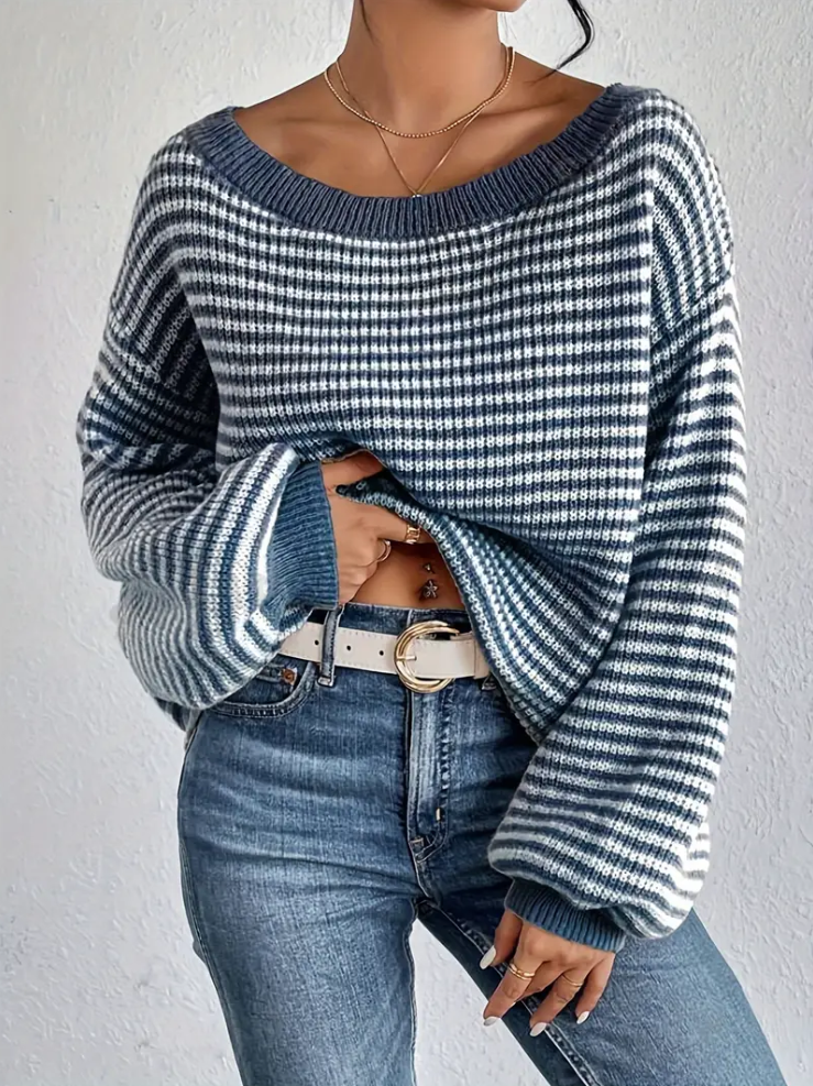 Pull en tricot femme – Pull à épaules tombantes chic et confortable