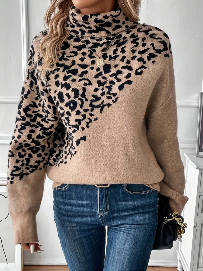 Pull en tricot femme – Pull léopard chic et confortable