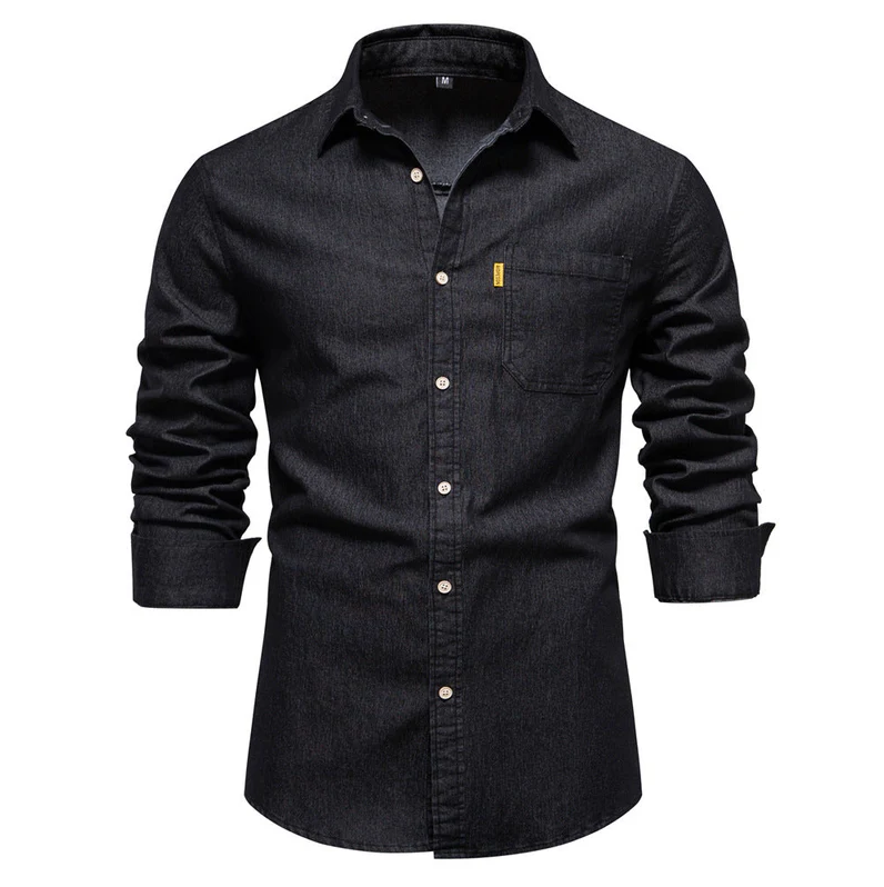 Chemise en jean homme – Chemise classique en denim pour look décontracté