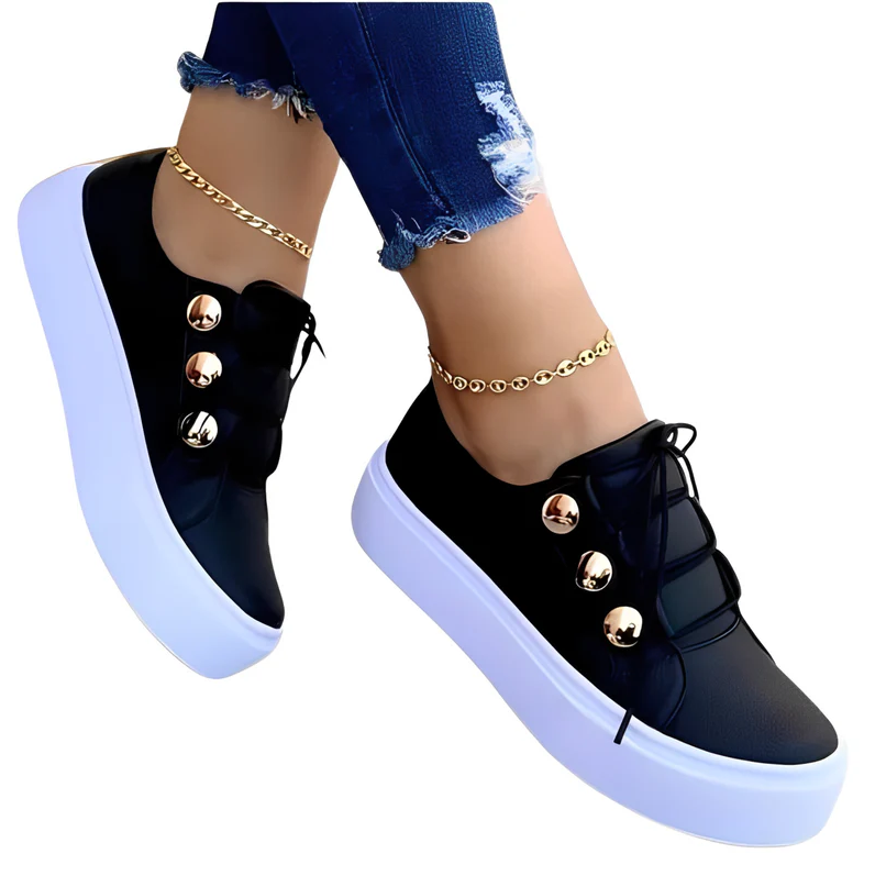 Chaussures plateforme femme – Sneakers en toile tendance et confortables