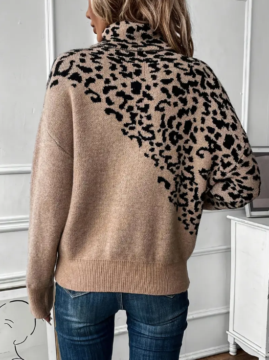 Pull en tricot femme – Pull léopard chic et confortable