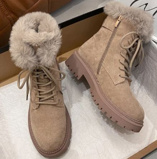 Bottes de neige chaudes antidérapantes – Chaussures hiver avec fermeture éclair confortables