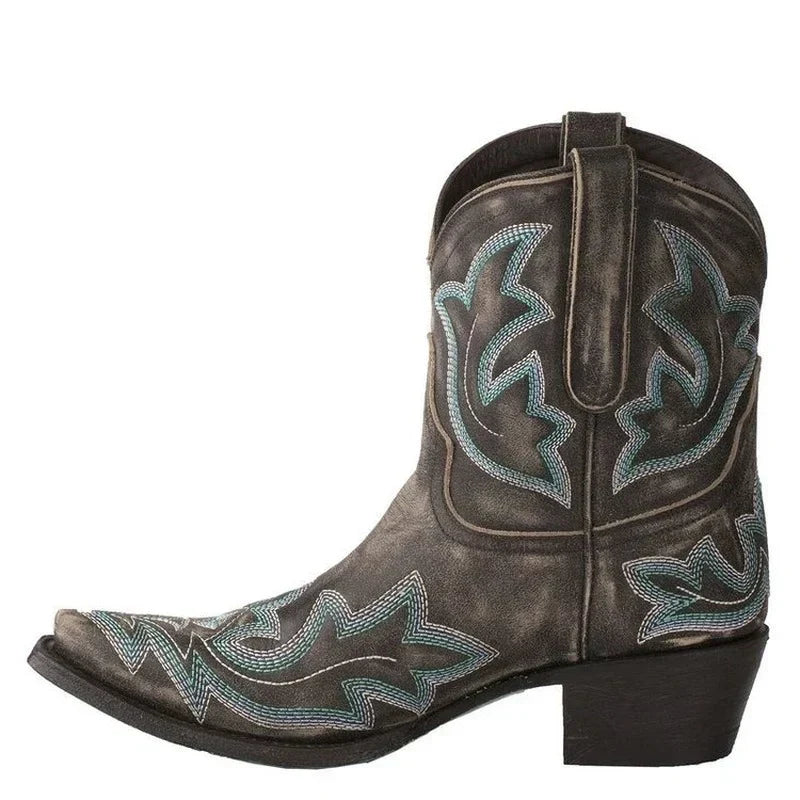 Bottes cowboy cuir brodées – Chaussures western élégantes et confortables