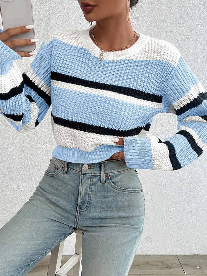 Pull en tricot femme – Pull col rond doux et élégant pour l'hiver