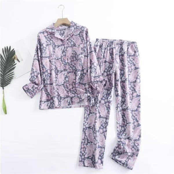 Pyjama femme confortable – Ensemble avec motifs vifs et doux