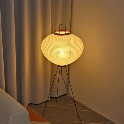 Lampe de sol japonaise – Lampe en papier de riz pour ambiance chaleureuse