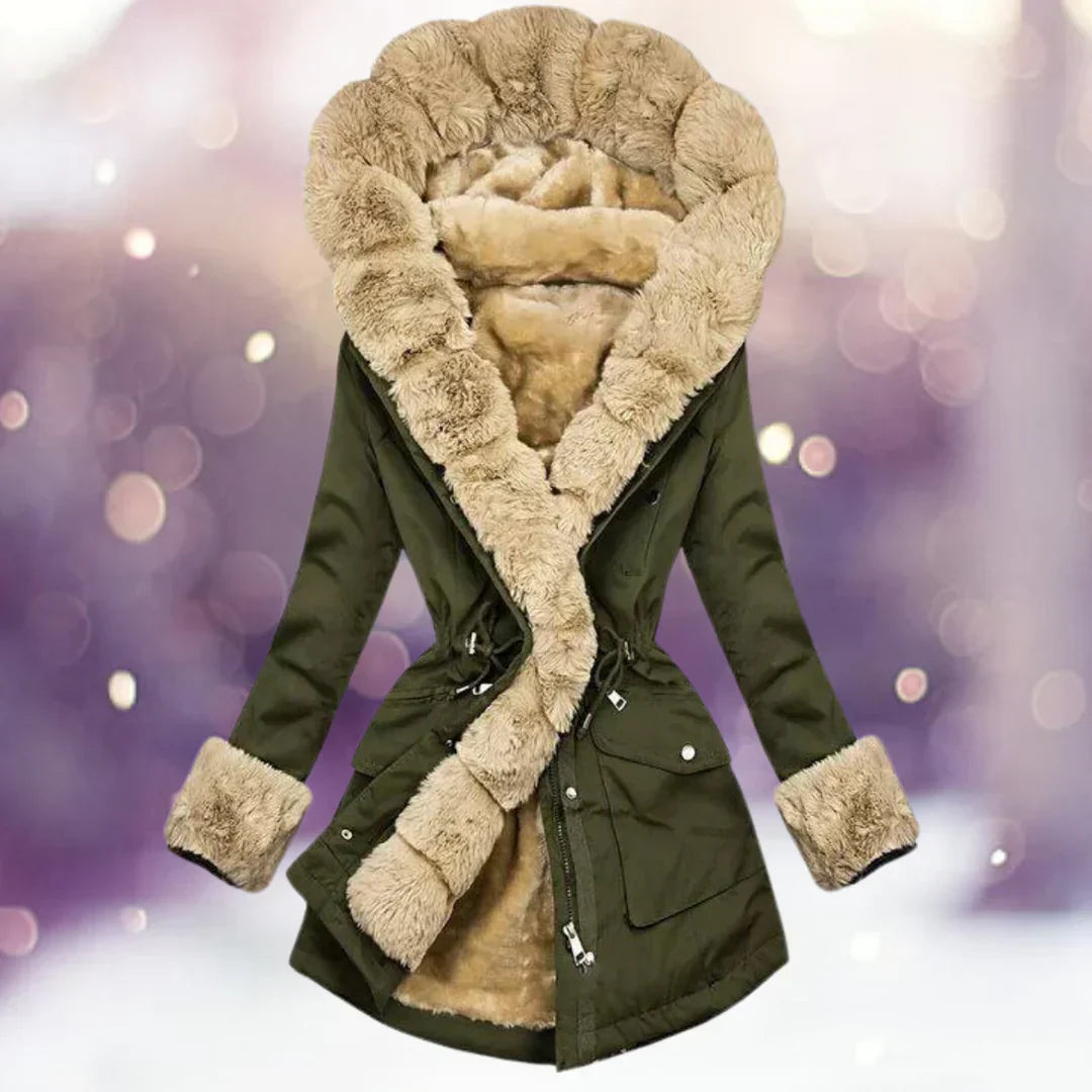 Manteau d'hiver femme – Manteau chaud avec doublure fausse fourrure chic