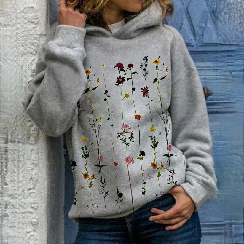 Sweat à capuche femme – Sweat floral tendance et confortable