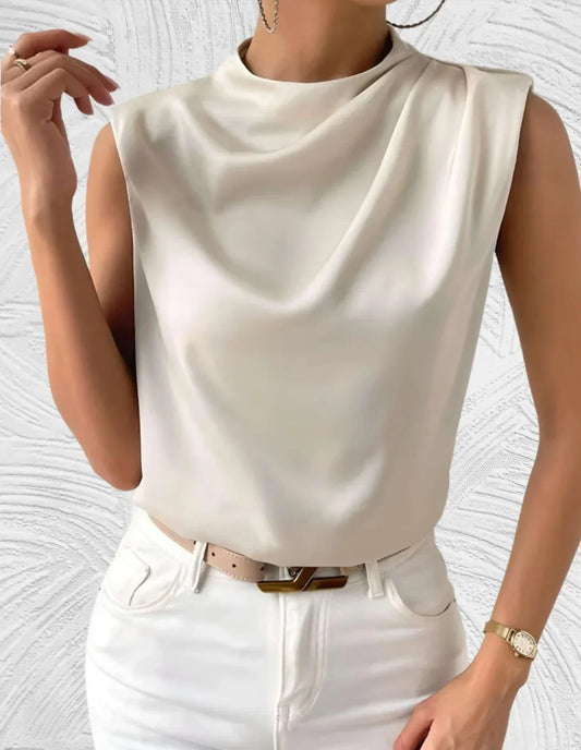 Blouse élégante sans manches femme – Top chic en tissu léger pour soirée