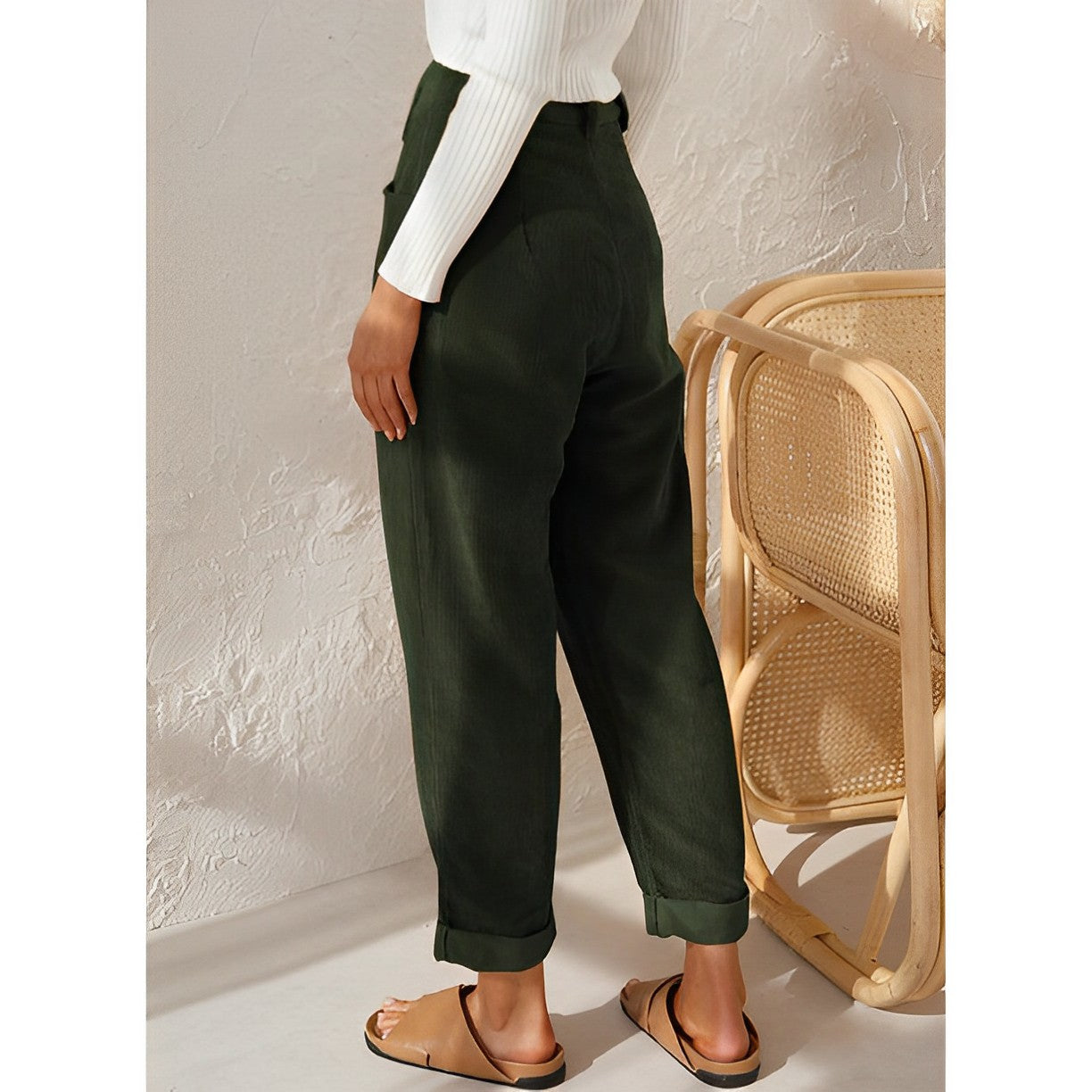 Pantalon velours femme – Pantalon tendance chic et confortable