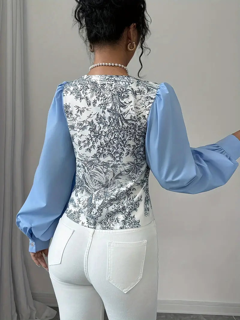 Blouse vintage coton femme – Top à manches bouffantes élégant et léger