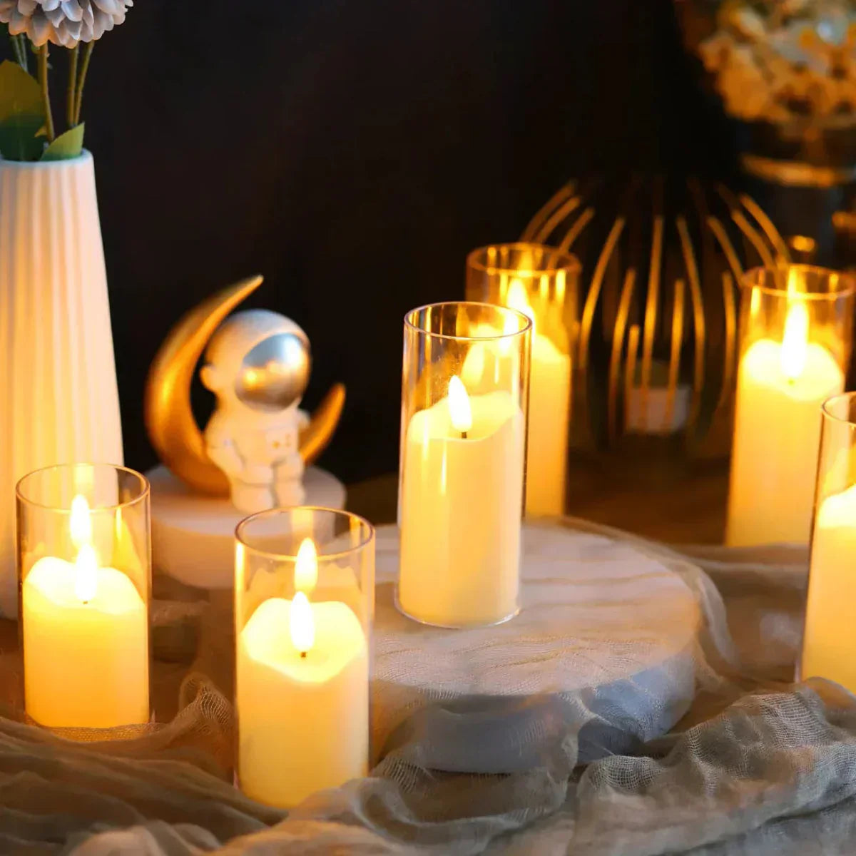 Bougies Électriques Décoratives – Bougies Acryliques Sans Flamme pour Ambiance Intérieure