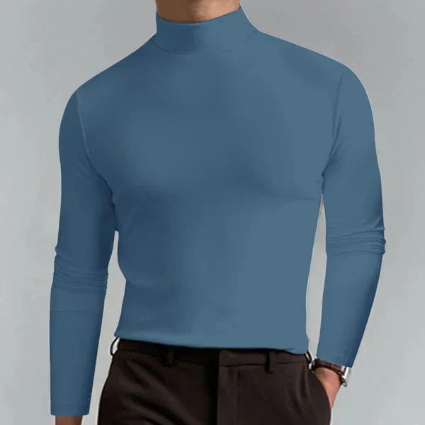 Pull col roulé homme – Pull slim à manches longues élégant et confortable