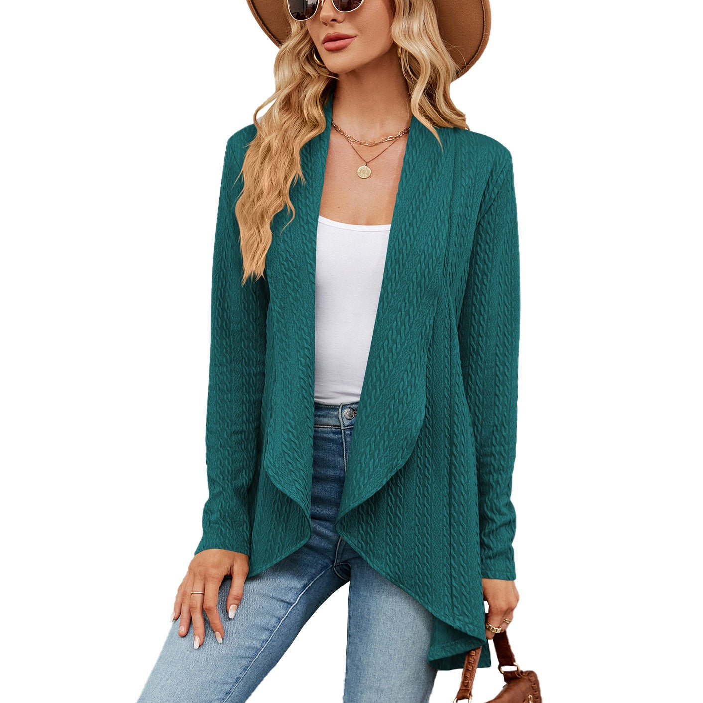 Cardigan décontracté femme – Pull simple et confortable en tricot doux