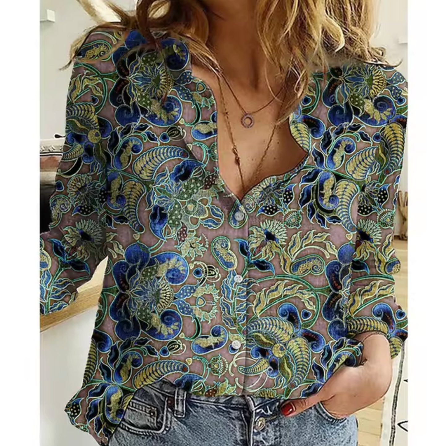 Blouse femme fleurie – Haut léger à motif floral élégant