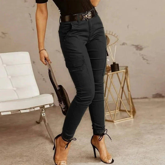 Pantalon cargo femme – Jeans tendance coupe décontractée et confortable