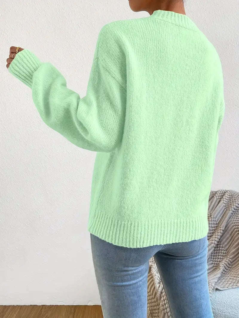 Pull en tricot doux femme – Pull confortable et élégant en laine pour hiver