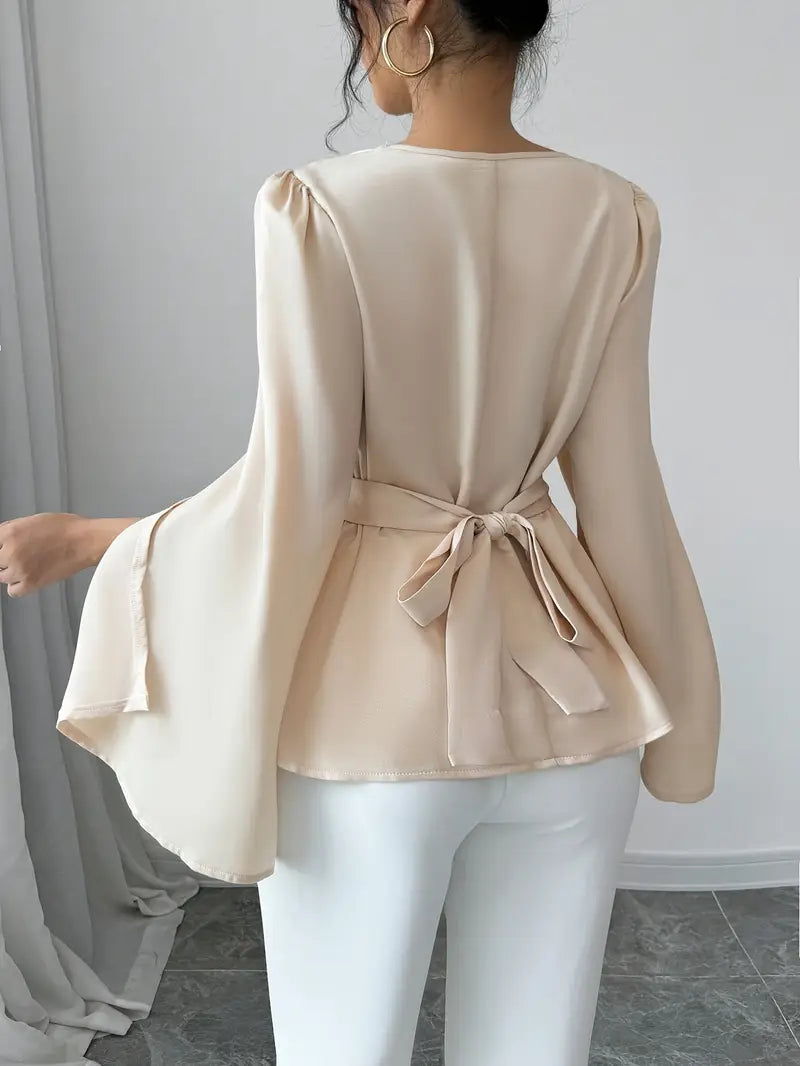 Blouse satin élégante femme – Top chic et fluide pour soirée