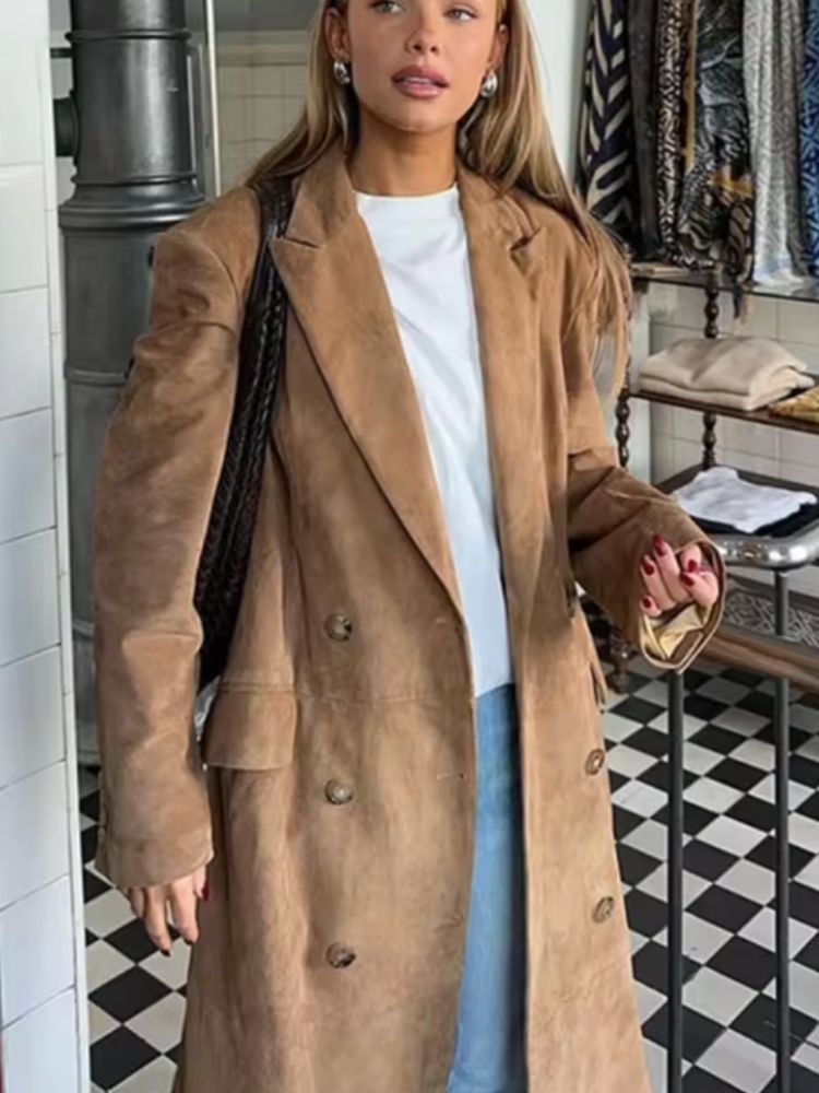 Manteau en daim femme – Veste élégante et chic pour l'hiver