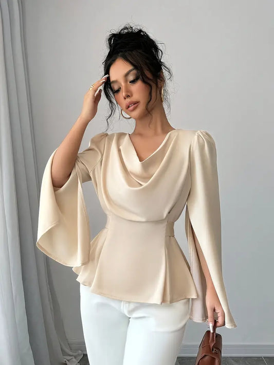 Blouse satin élégante femme – Top chic et fluide pour soirée