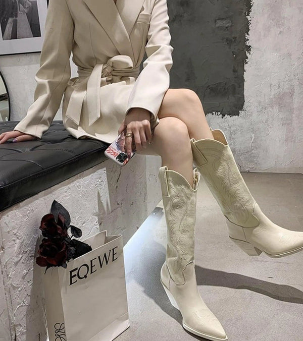 Bottes femme stylées – Bottes confortables en cuir pour automne