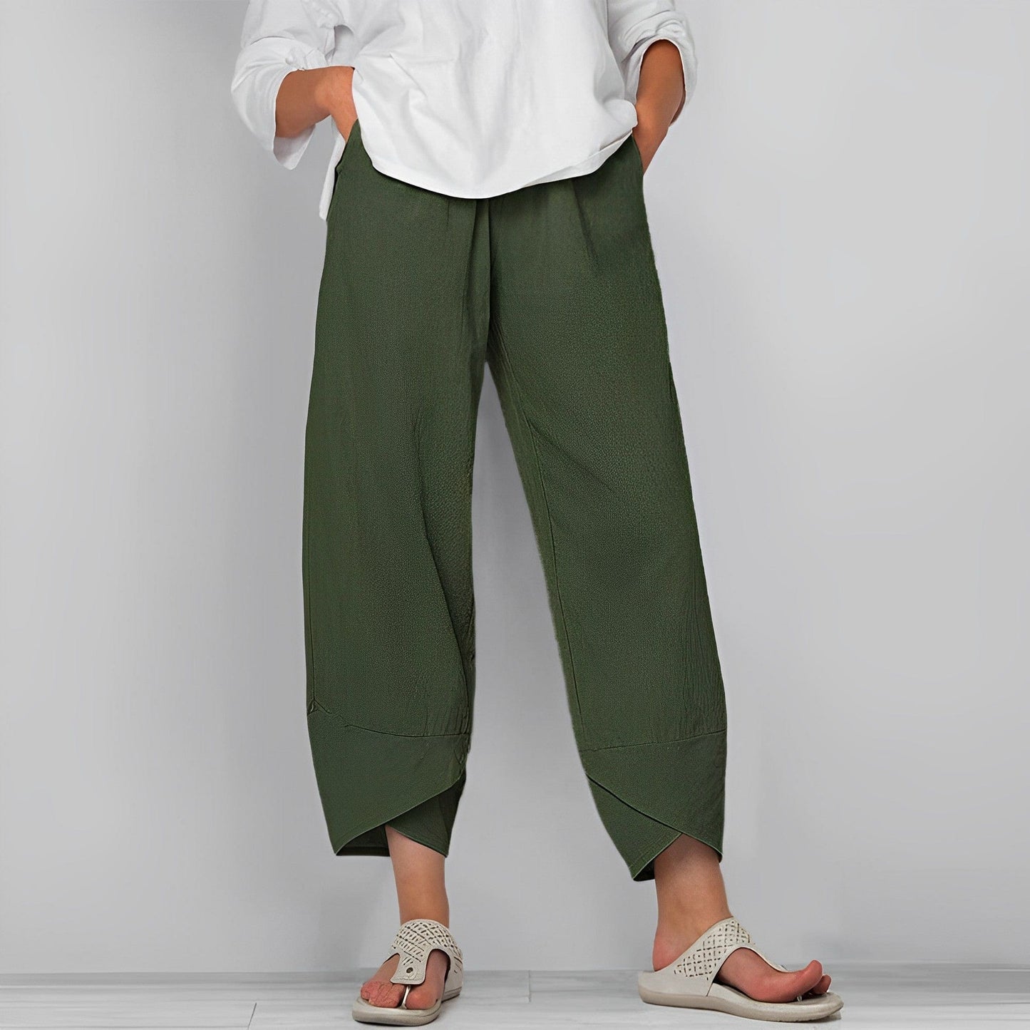 Pantalon lin décontracté femme – Pantalon léger et chic pour été