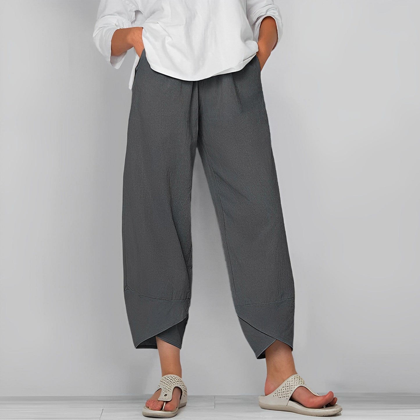 Pantalon lin décontracté femme – Pantalon léger et chic pour été