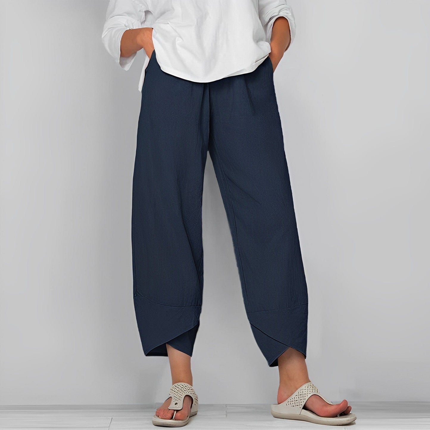 Pantalon lin décontracté femme – Pantalon léger et chic pour été