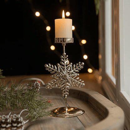 Support bougie chauffe-plat Noël – Décoration arbre étoile festive intérieure