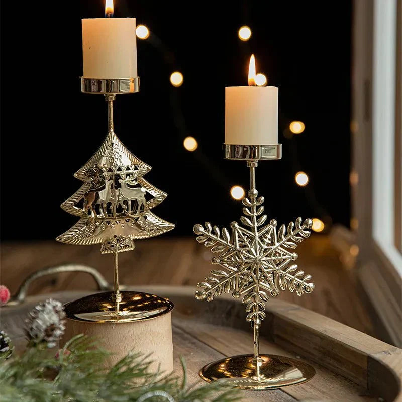Support bougie chauffe-plat Noël – Décoration arbre étoile festive intérieure