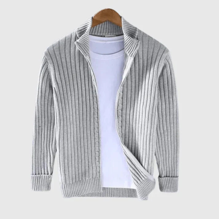 Cardigan côtelé femme – Pull col roulé chic et confortable