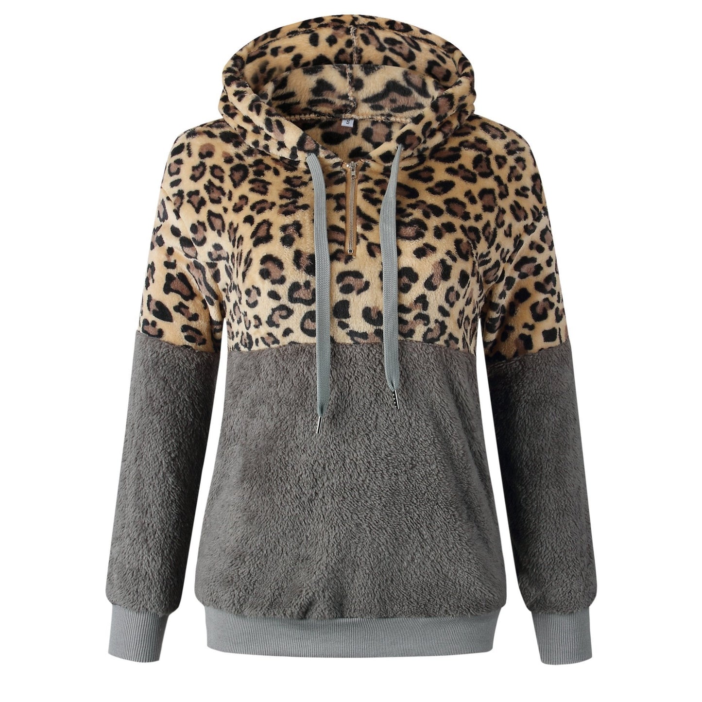 Hoodie chaud femme – Pull douillet motif léopard tendance printemps