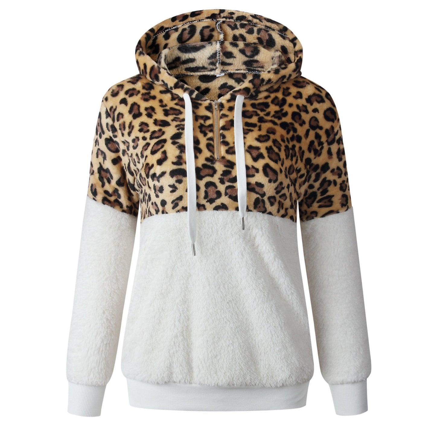 Hoodie chaud femme – Pull douillet motif léopard tendance printemps