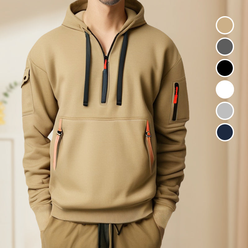 Sweat à capuche homme – Vêtement multifonctionnel avec fermeture éclair et style décontracté