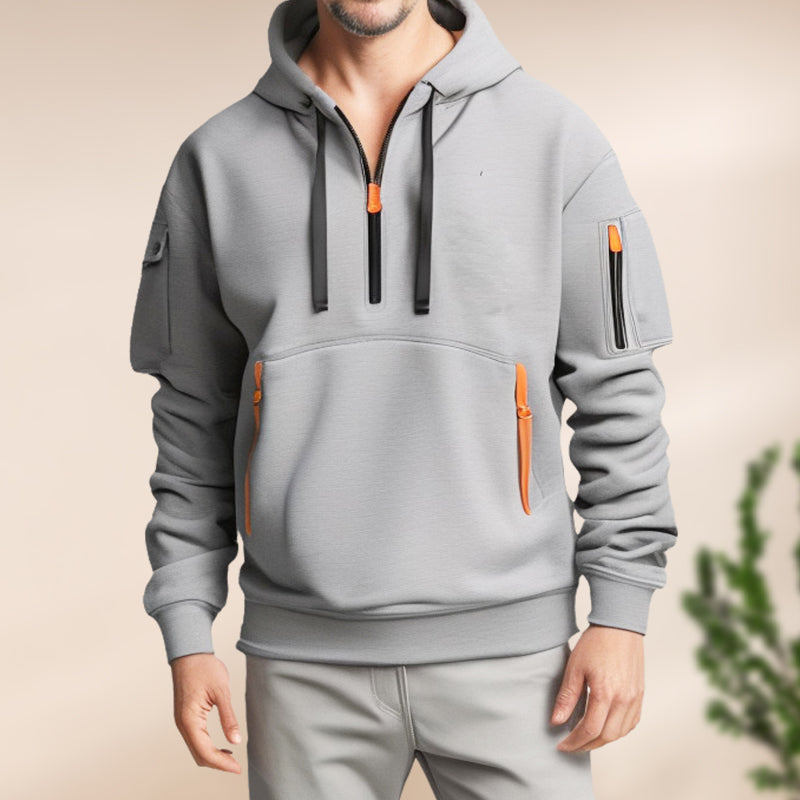 Sweat à capuche homme – Vêtement multifonctionnel avec fermeture éclair et style décontracté