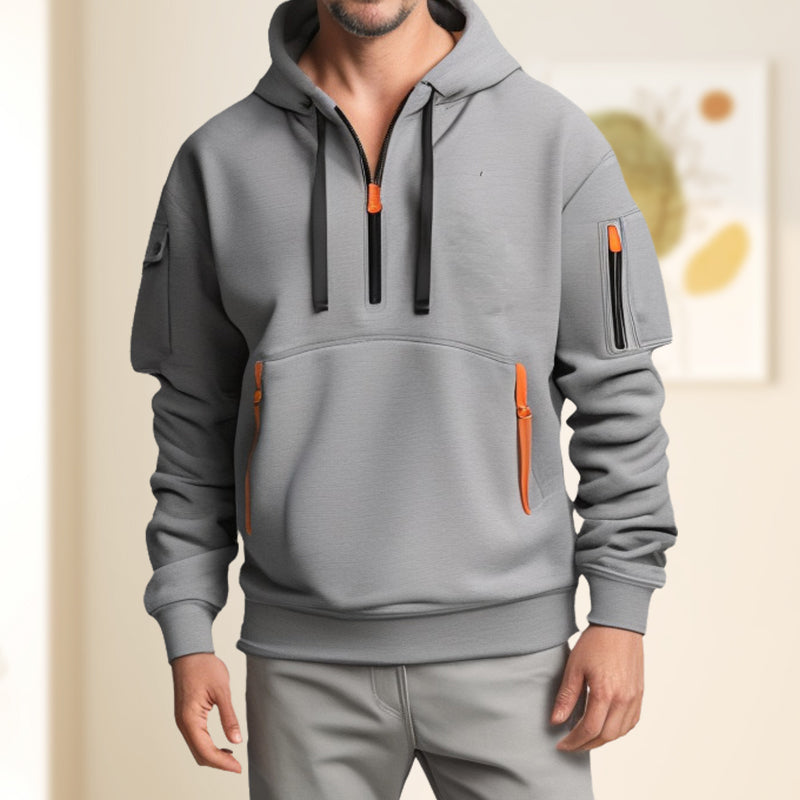 Sweat à capuche homme – Vêtement multifonctionnel avec fermeture éclair et style décontracté