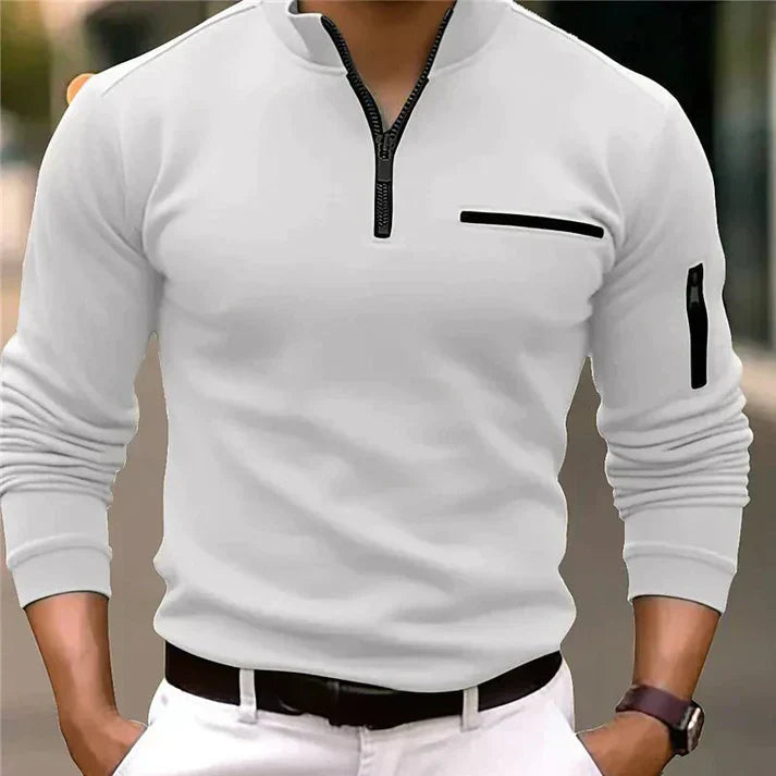 Polo homme avec zip – T-shirt élégant à col pour casual et sport