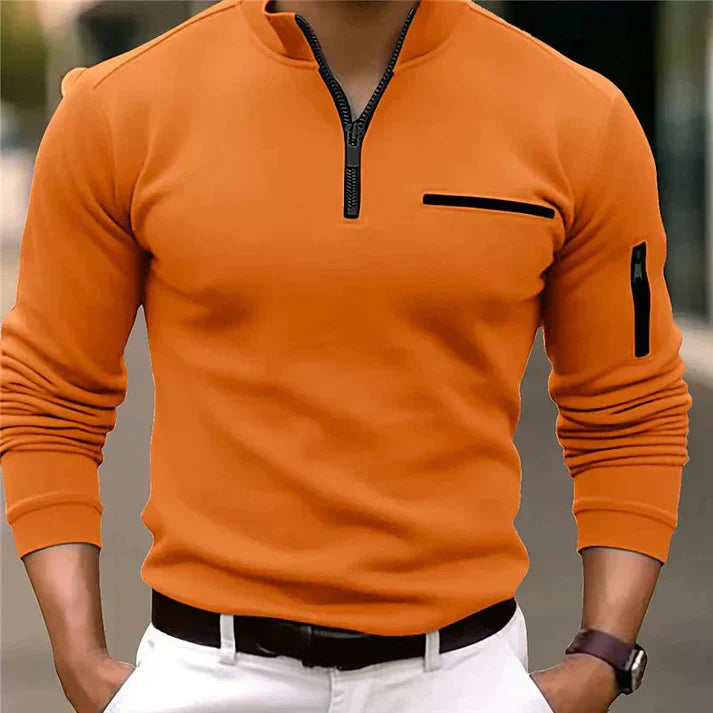 Polo homme avec zip – T-shirt élégant à col pour casual et sport