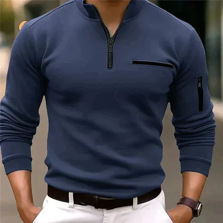 Polo homme avec zip – T-shirt élégant à col pour casual et sport