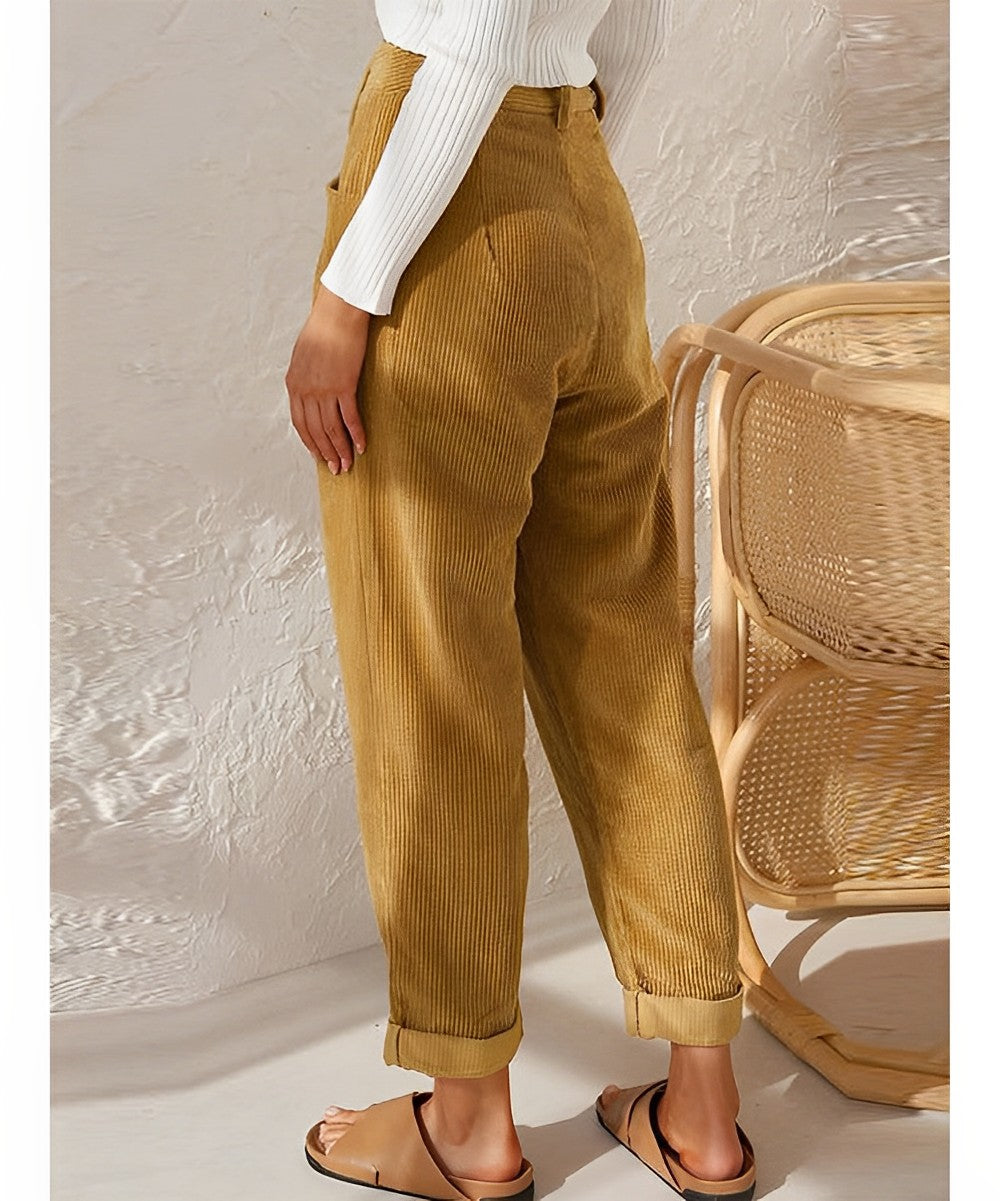 Pantalon velours femme – Pantalon tendance chic et confortable