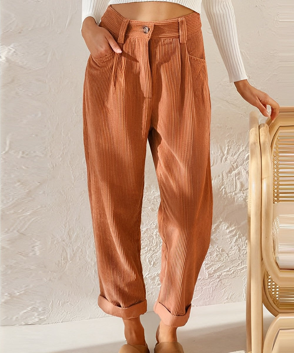 Pantalon velours femme – Pantalon tendance chic et confortable